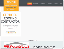 Tablet Screenshot of allproroofingdfw.com